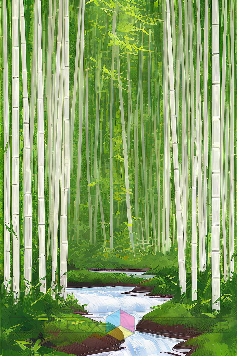 Digital Art Bamboo Forest